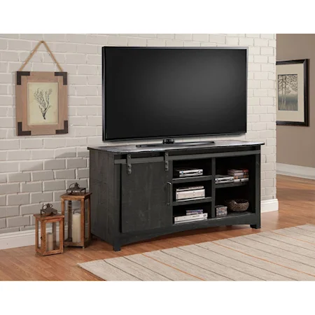 Transitional 63 Inch TV Console with Sliding Door